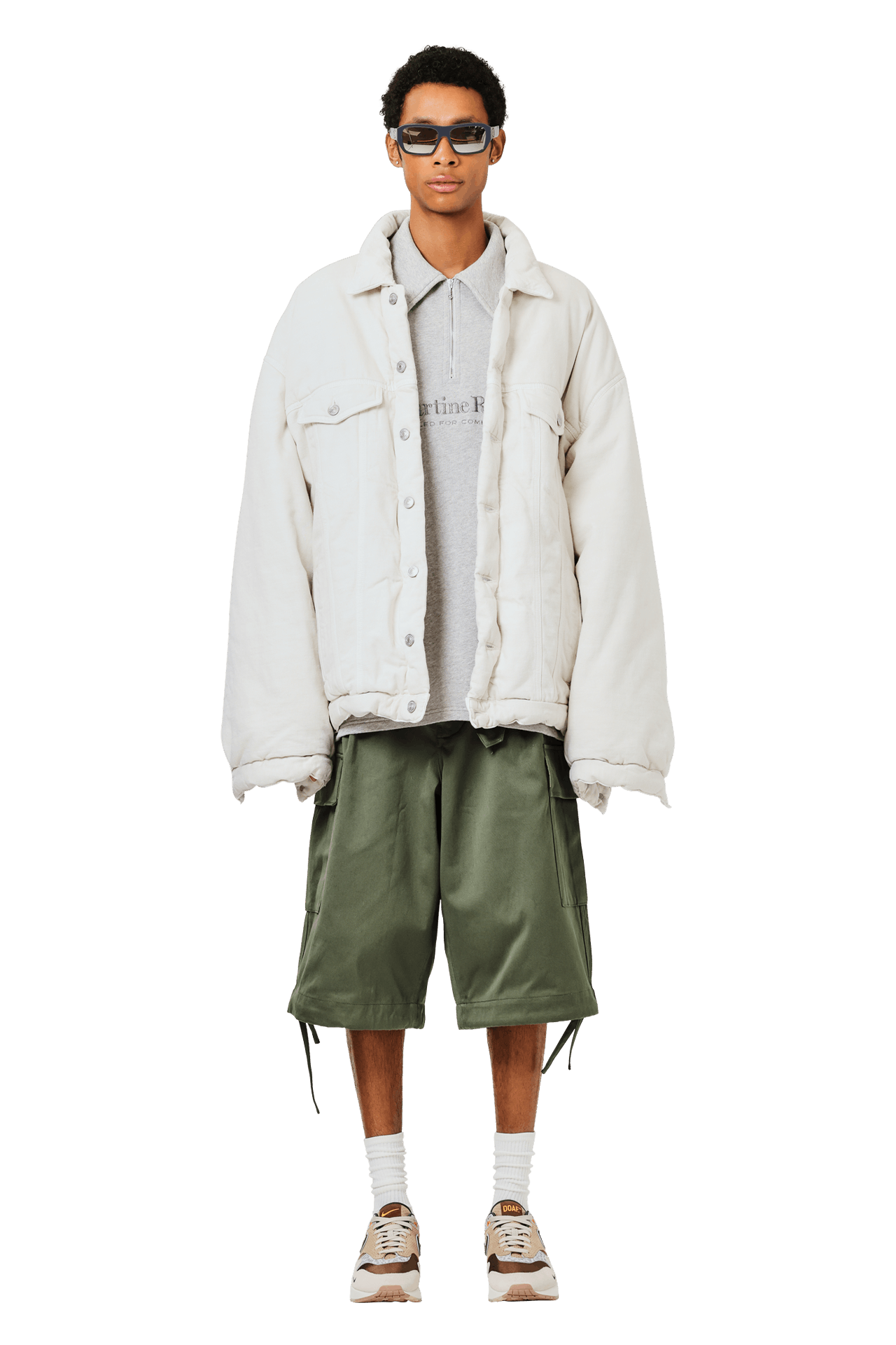 Buy Martine Rose Zip Up Polo 'Grey Marl' - MRSS24 632A GREY | GOAT