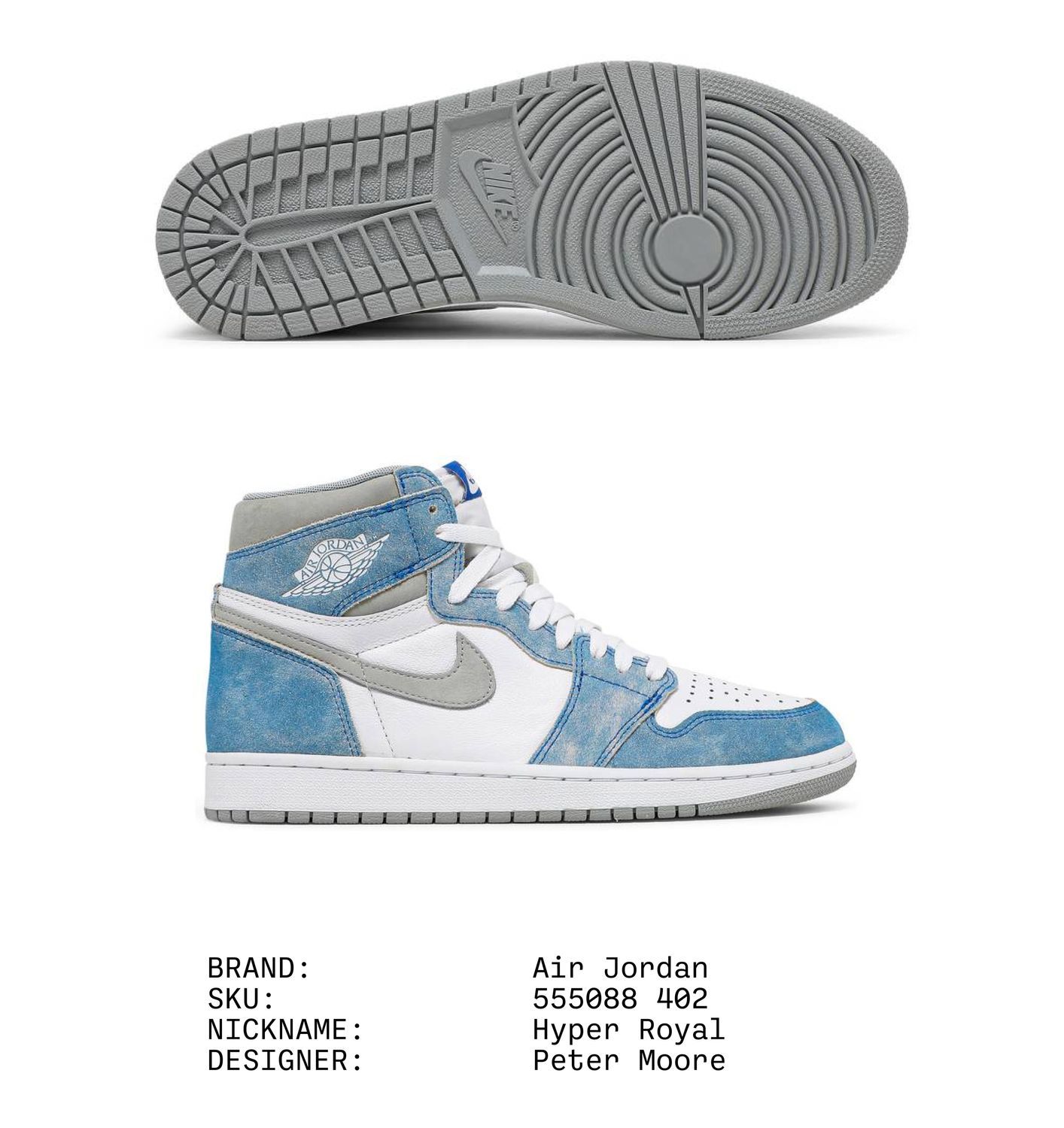 Air Jordan 1 Retro High OG 'Hyper Royal' | GOAT