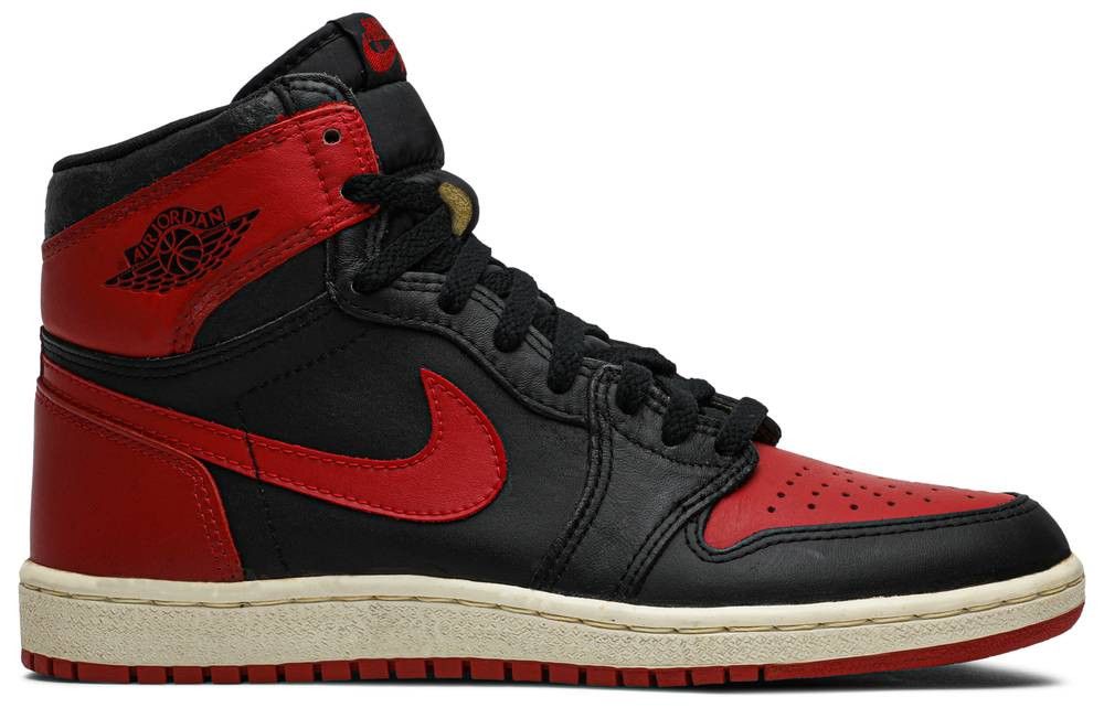 half black half red jordan 1