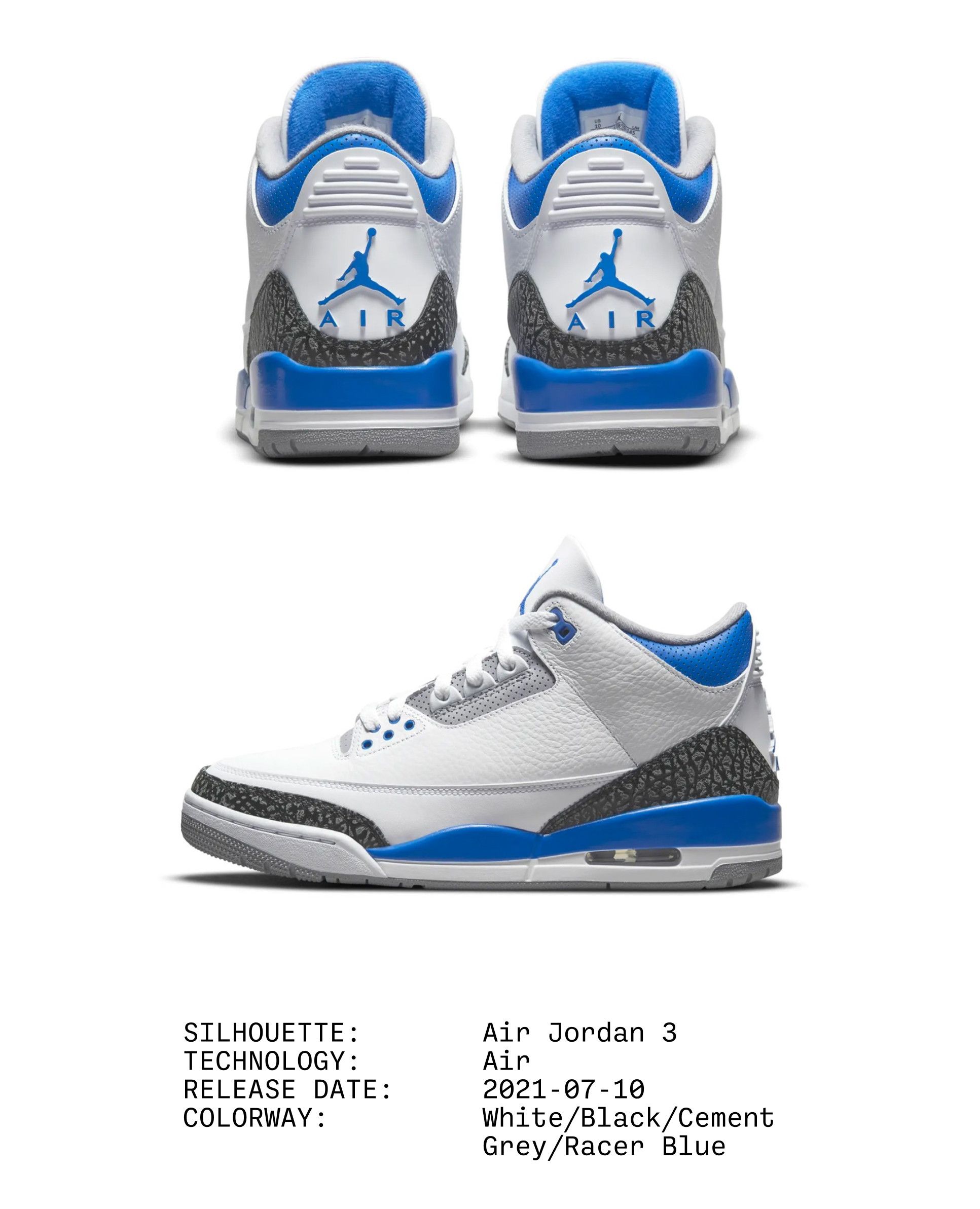 The Air Jordan 3 'Racer Blue' References the Past to Move Into the