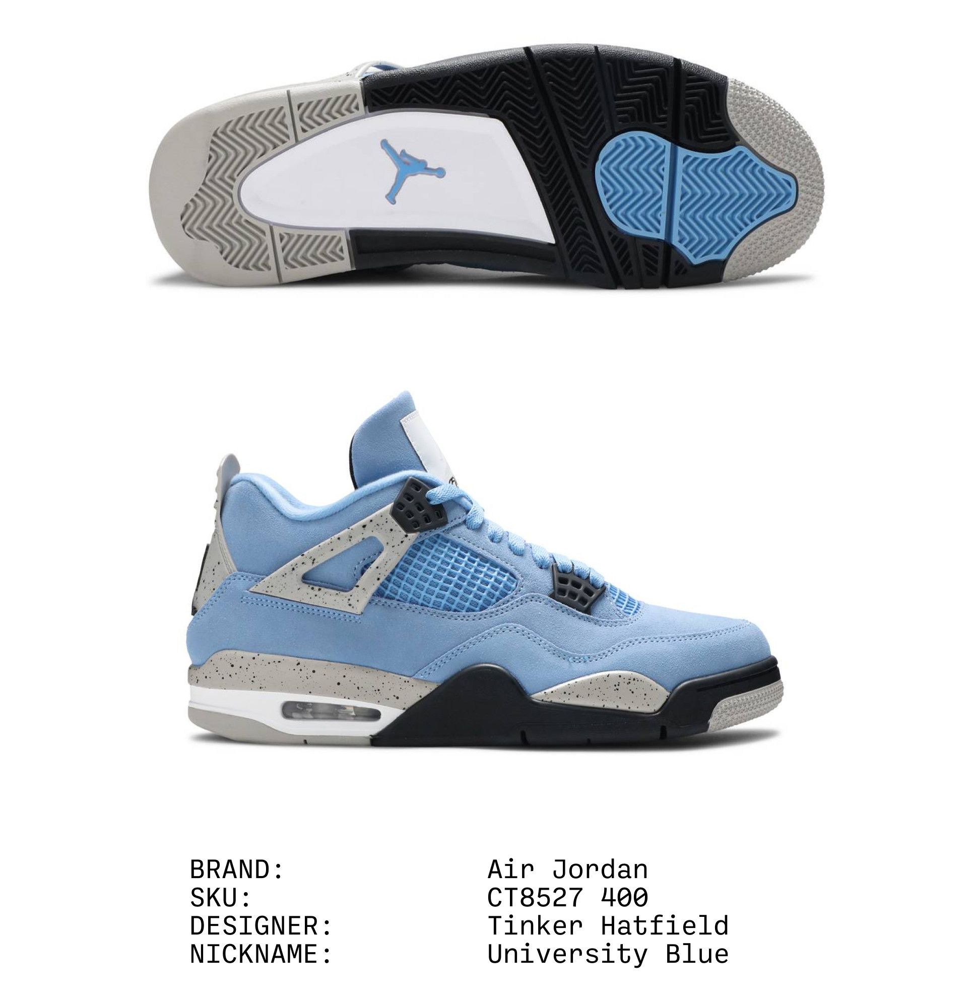 Air Jordan 4 Retro University Blue GOAT