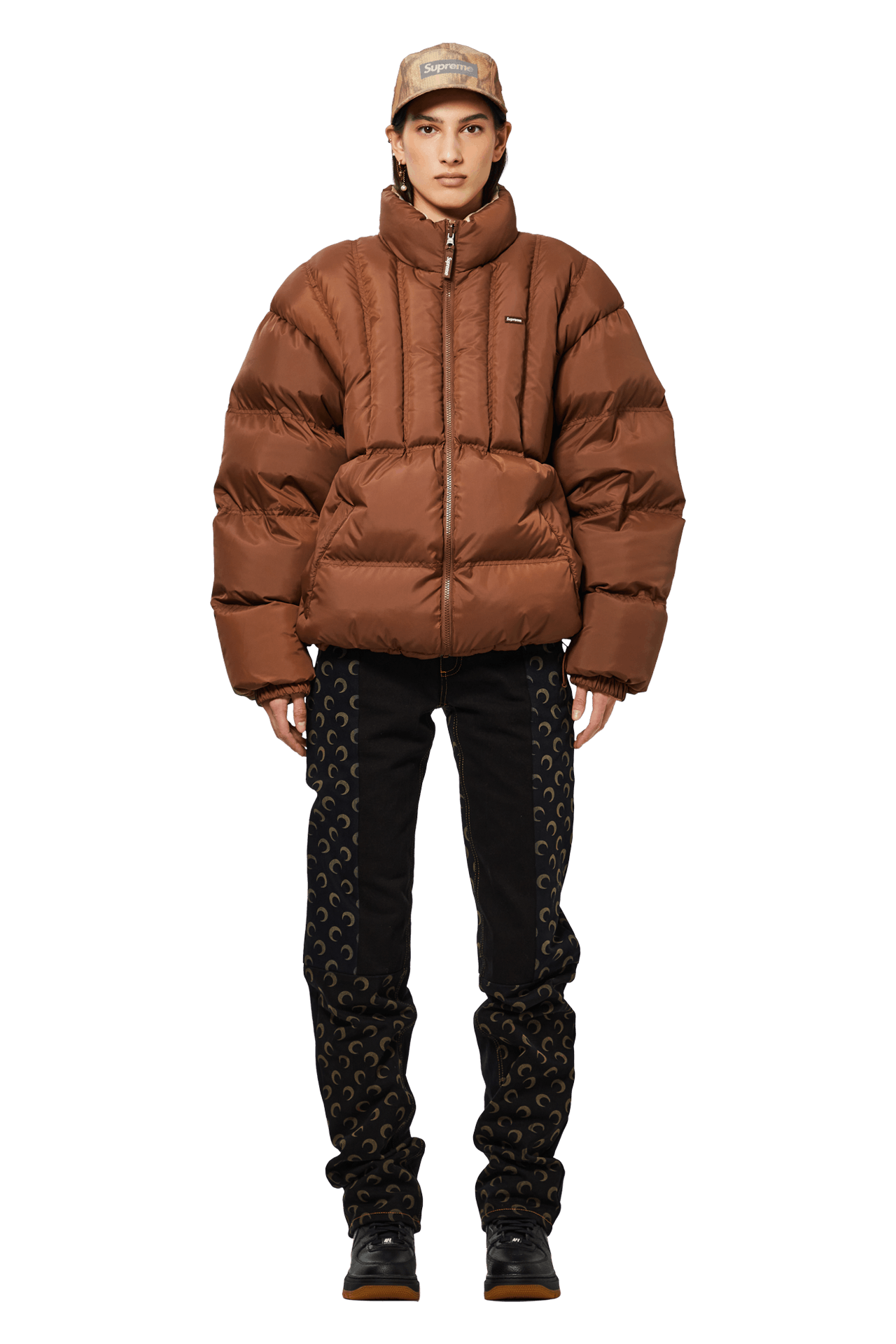 Supreme Flannel Reversible Puffer Jacket Black Men's - FW22 - US