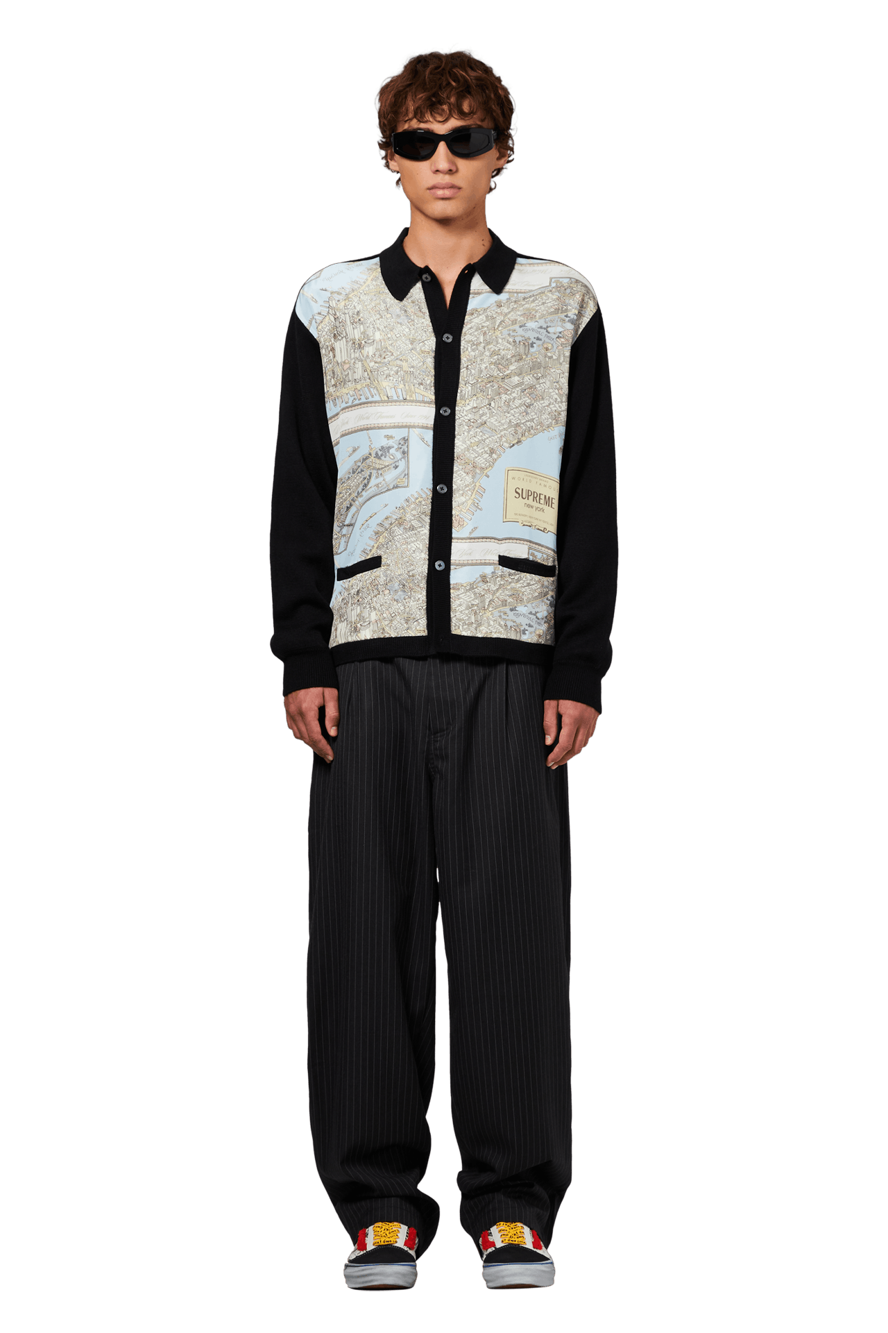 Buy Supreme Silk Map Cardigan 'Black' - FW23SK27 BLACK | GOAT