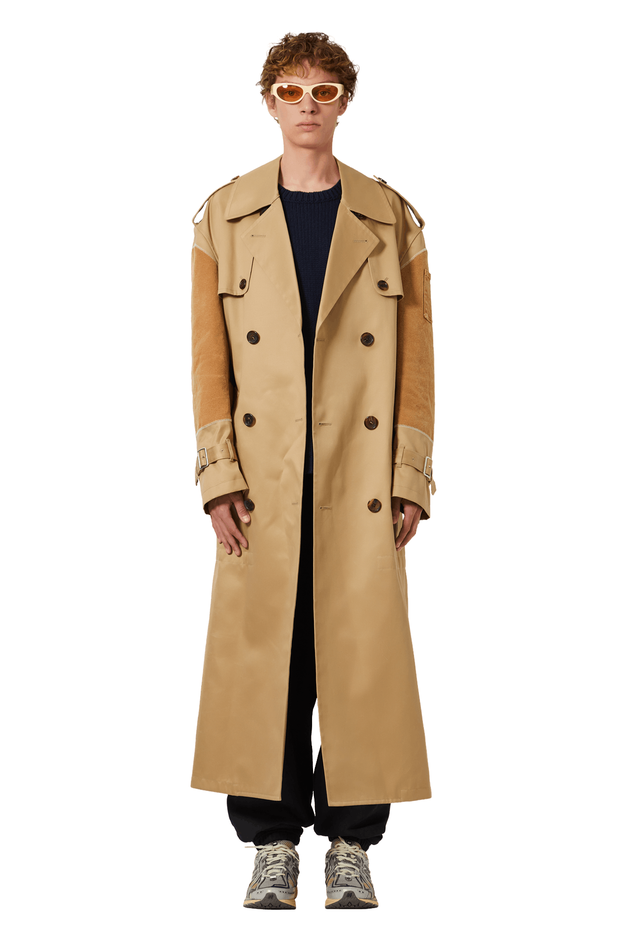 Buy Junya Watanabe MAN Patchwork Double Breasted Trench Coat