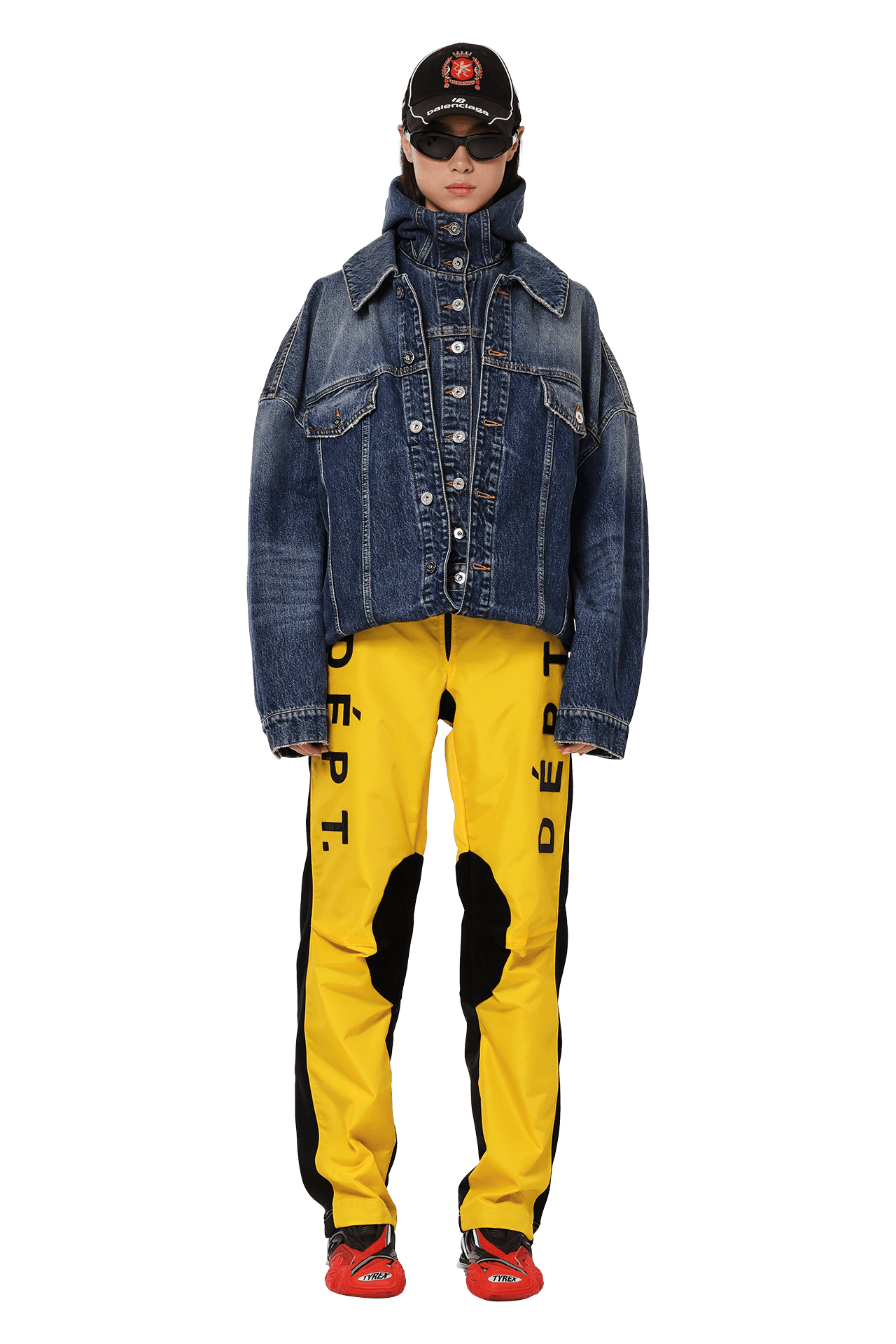Buy Jean Paul Gaultier Hooded Double Layer Denim Jacket 'Vintage