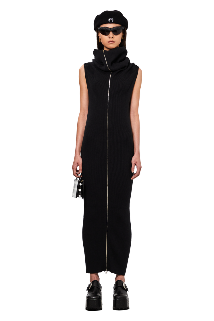 Model wearing MM6 Maison Margiela Midi Dress 'Black'