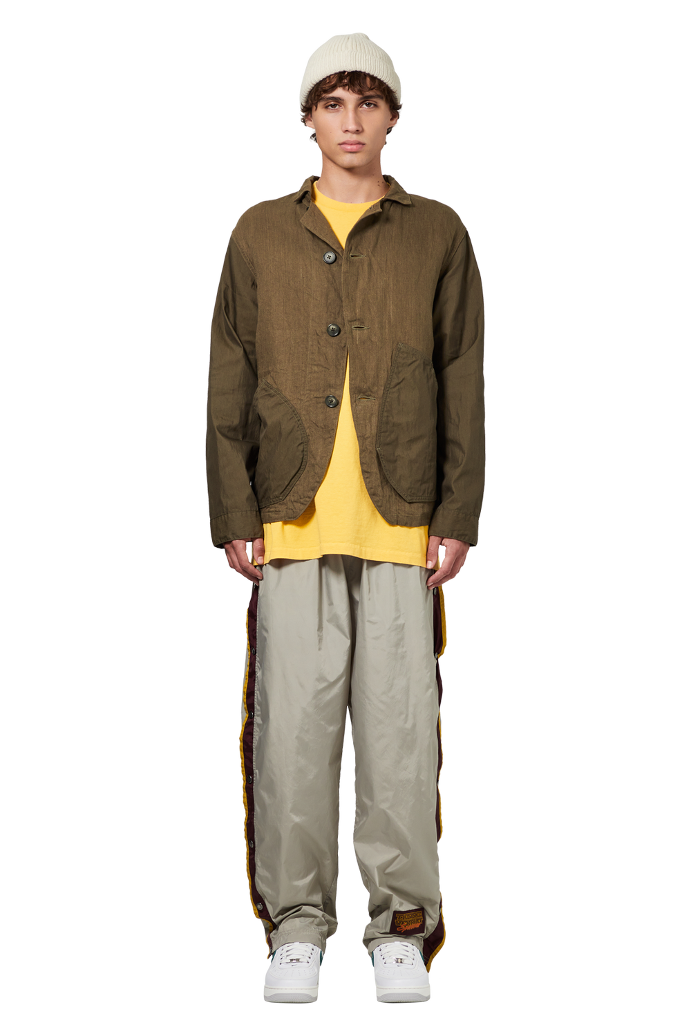 Buy Kapital Linen Chino Cloth X Gabardine Ringoman Coverall 'Khaki ...