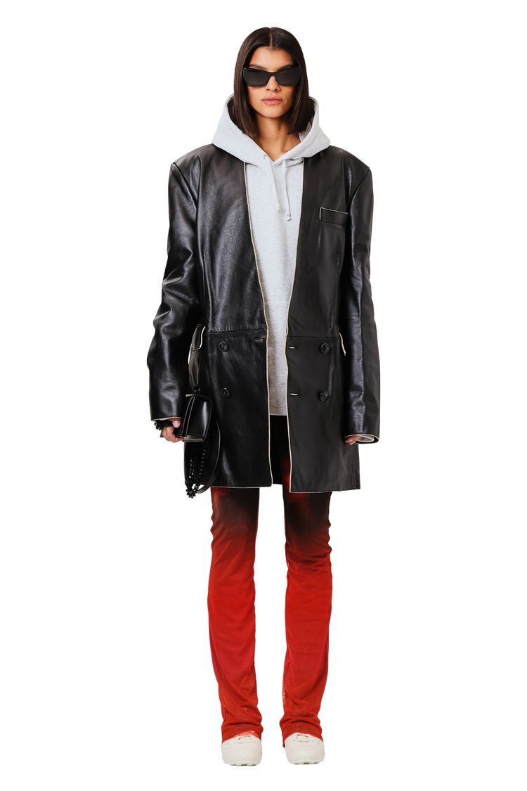 mannequin en Martine Rose Leather Double Breasted Jacket 'Black'