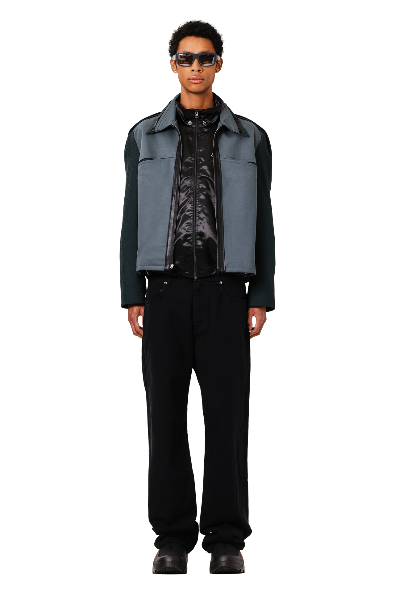 Buy Kiko Kostadinov Ugo Blouson Jacket 'Stone Grey/Deep Green/Ink Black ...