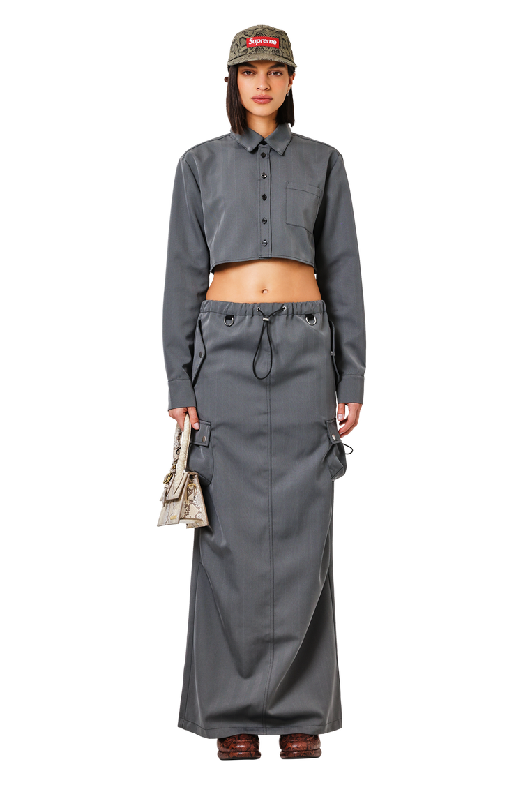 Model wearing Coperni Tailored Cargo Mini Skirt 'Black'