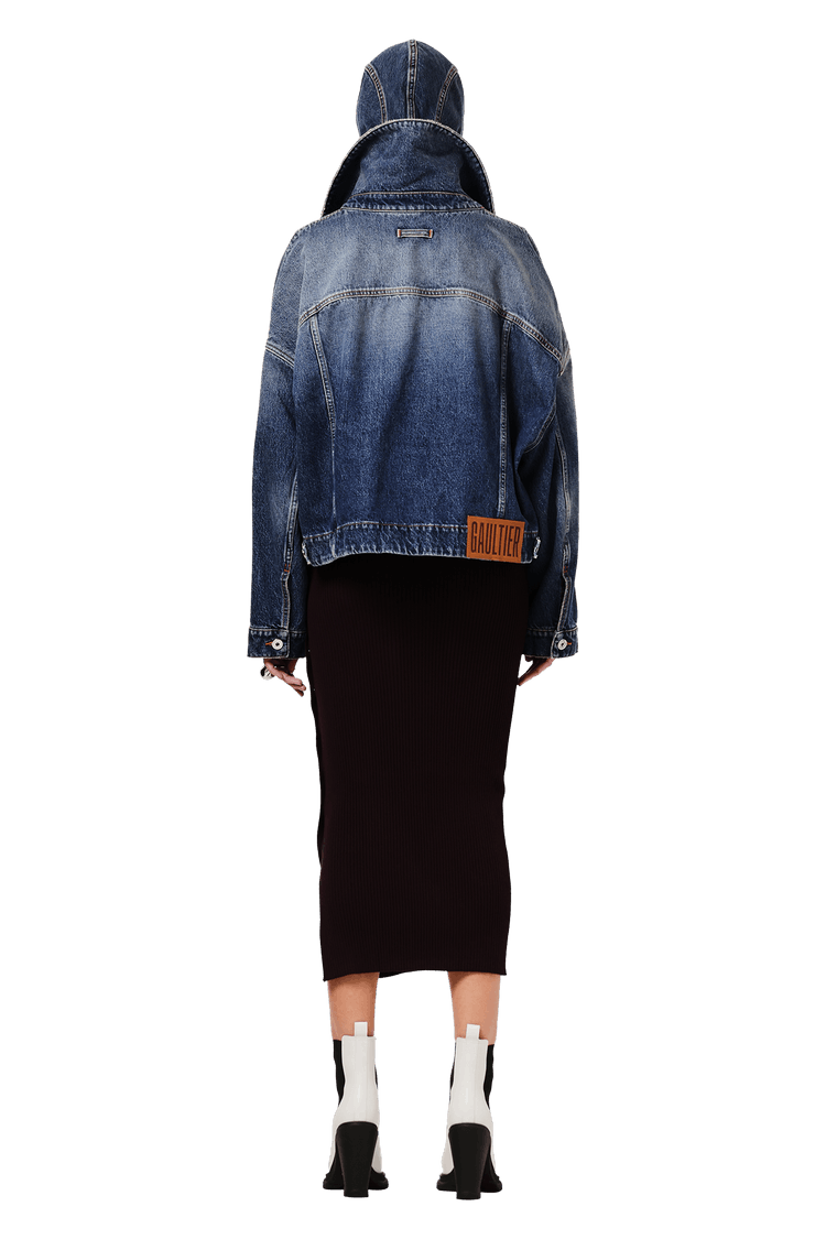 Buy Jean Paul Gaultier Hooded Double Layer Denim Jacket 'Vintage