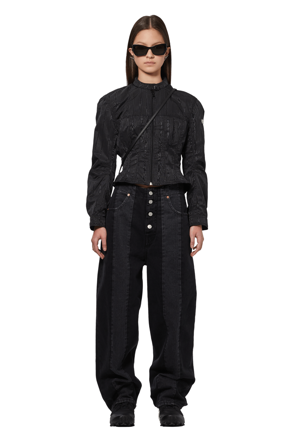 Marine Serre Racing Moire Jacket 'Black' GOAT