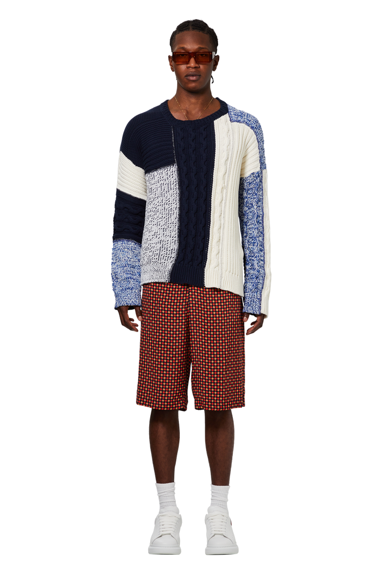 Model wearing Balmain Knitwear Sweater 'Multicolor'