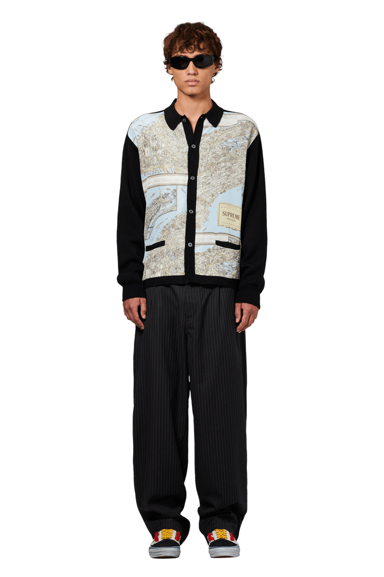 袖丈61cmsupreme silk map cardigan