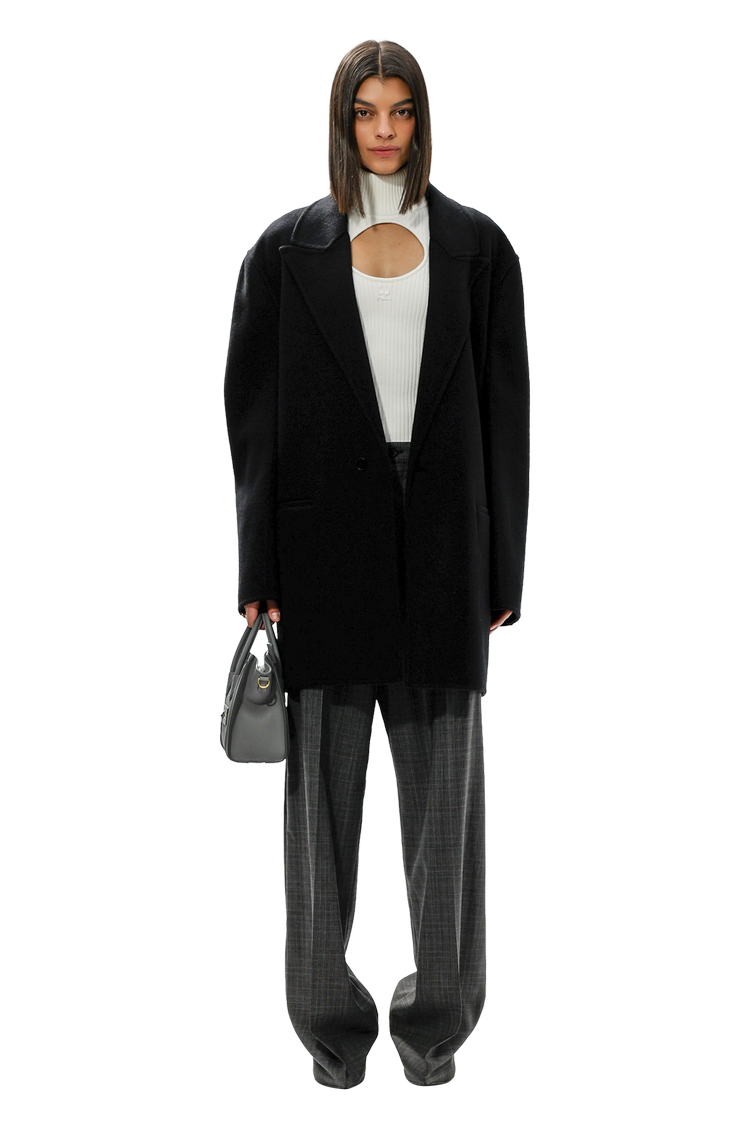 Model wearing Jil Sander Deconstructed Blazer 'Black'