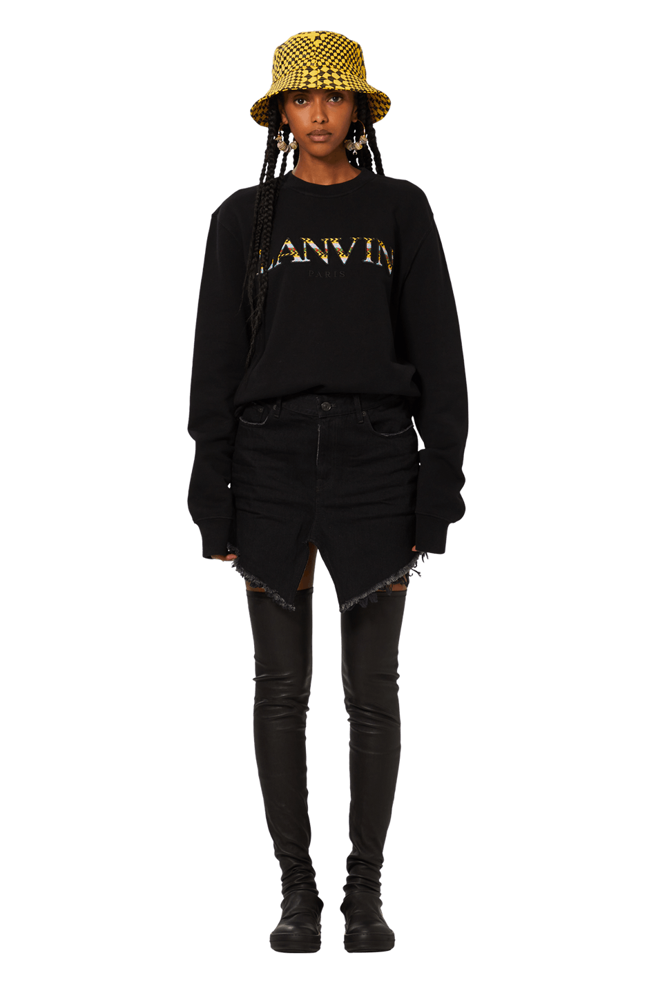 Rhude Checkered Monogram Bucket Hat 'Yellow/Black' GOAT