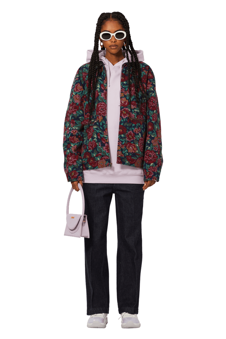 Supreme Leather Collar Work Jacket 'Digi Floral'