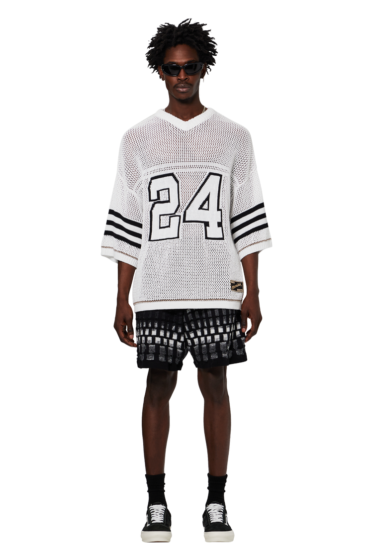 Model wearing Nahmias 24 Football Shirt 'White'
