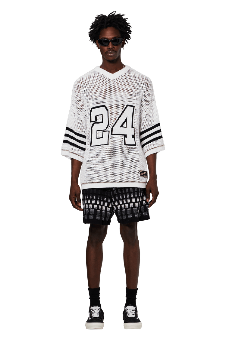 Model wearing Nahmias 24 Football Shirt 'White'