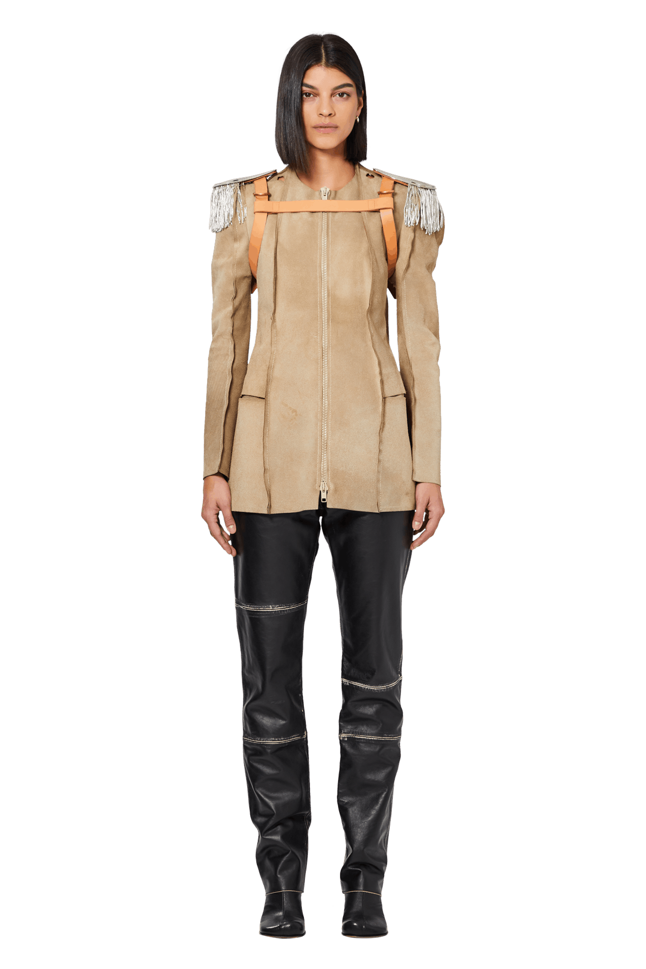 Buy Vintage Maison Margiela Cut Out Zipper Jacket 'Tan' - 0063