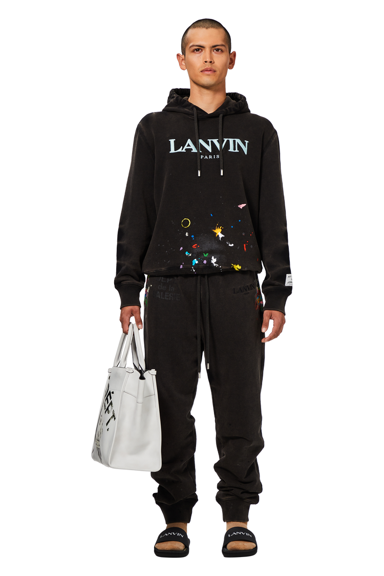 model wearing Gallery Dept. x Lanvin Embroidered Hoodie 'Multicolor'