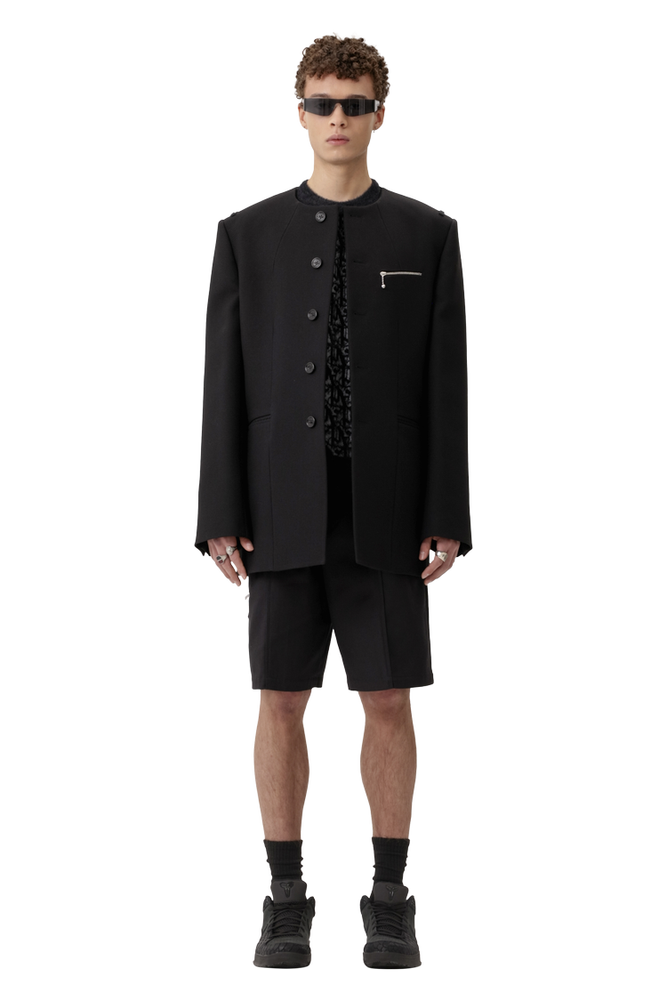 mannequin en Burberry Collarless Wool Jacket 'Black'