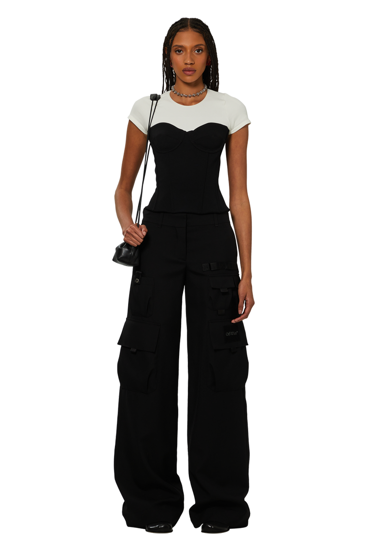 Model wearing Jil Sander Mini Dumpling Bag 'Black'
