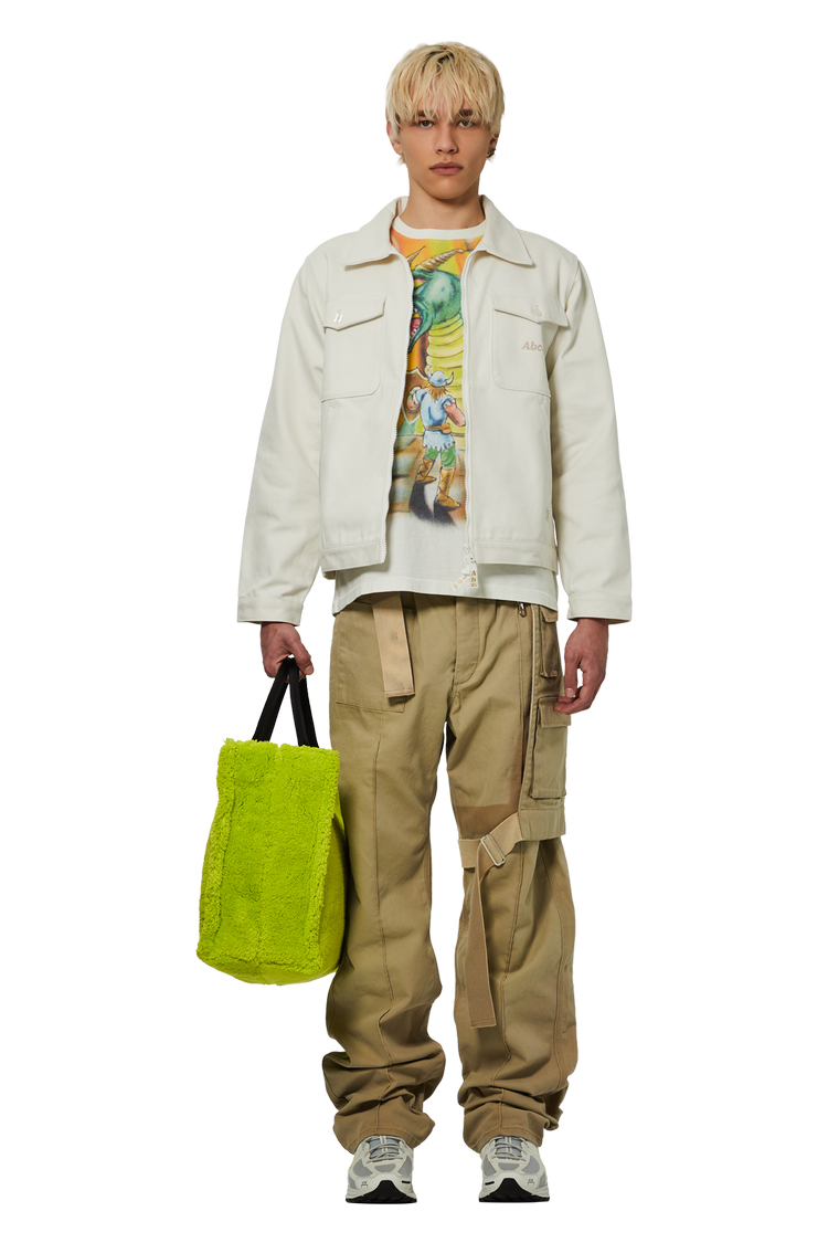 model wearing Marni Shopping Bag 'Light Lime'