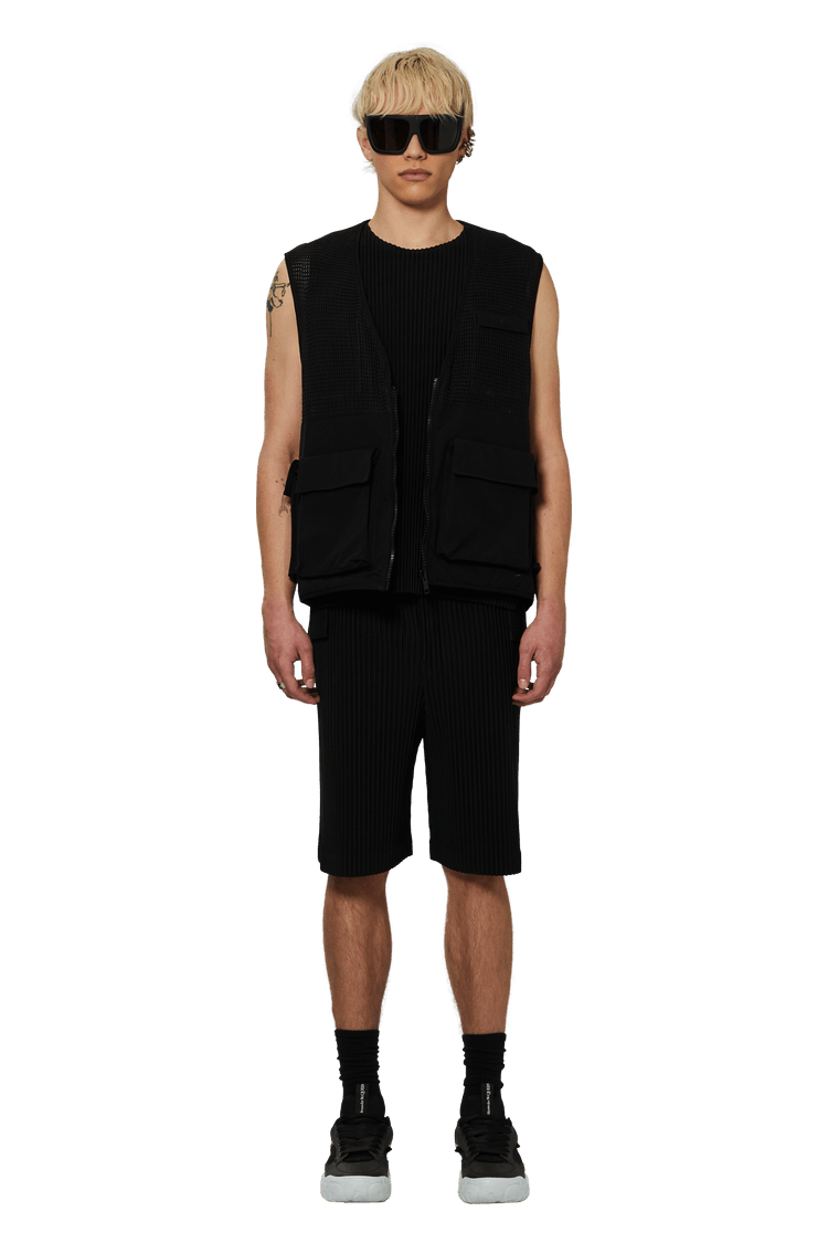 Model wearing Givenchy Cargo Gilet 'Black'