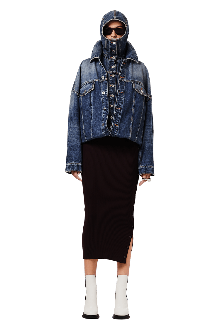 Buy Jean Paul Gaultier Hooded Double Layer Denim Jacket 'Vintage