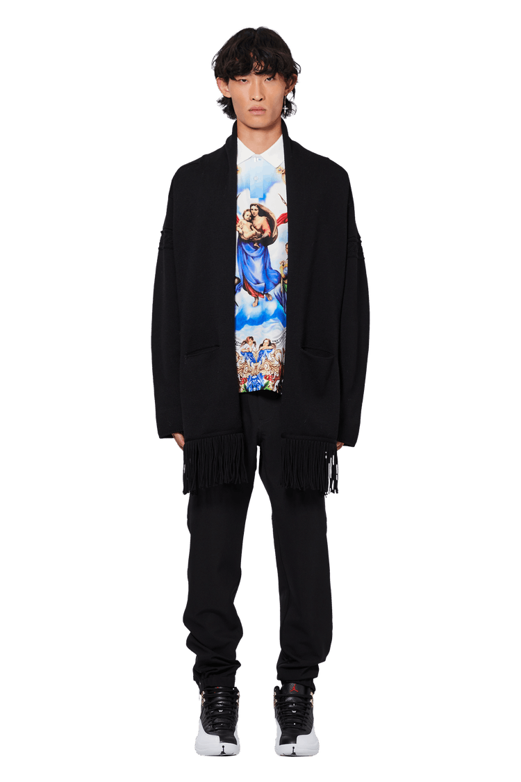 mannequin en Vintage Jean Paul Gaultier Fringe Cardigan 'Black'