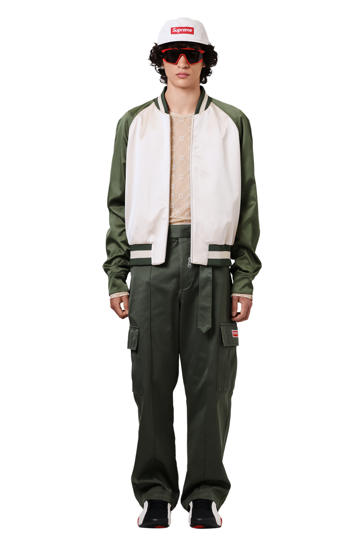 Model wearing Kenzo Army Pant 'Dark Khaki'