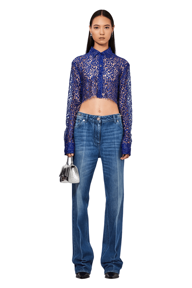 デニム・ジーパン VERSACE Women Denim Pants 1012634 1A07079 1030 BLUE Buy Versace Denim Pants 'Medium Blue' - 1012634 1A07079