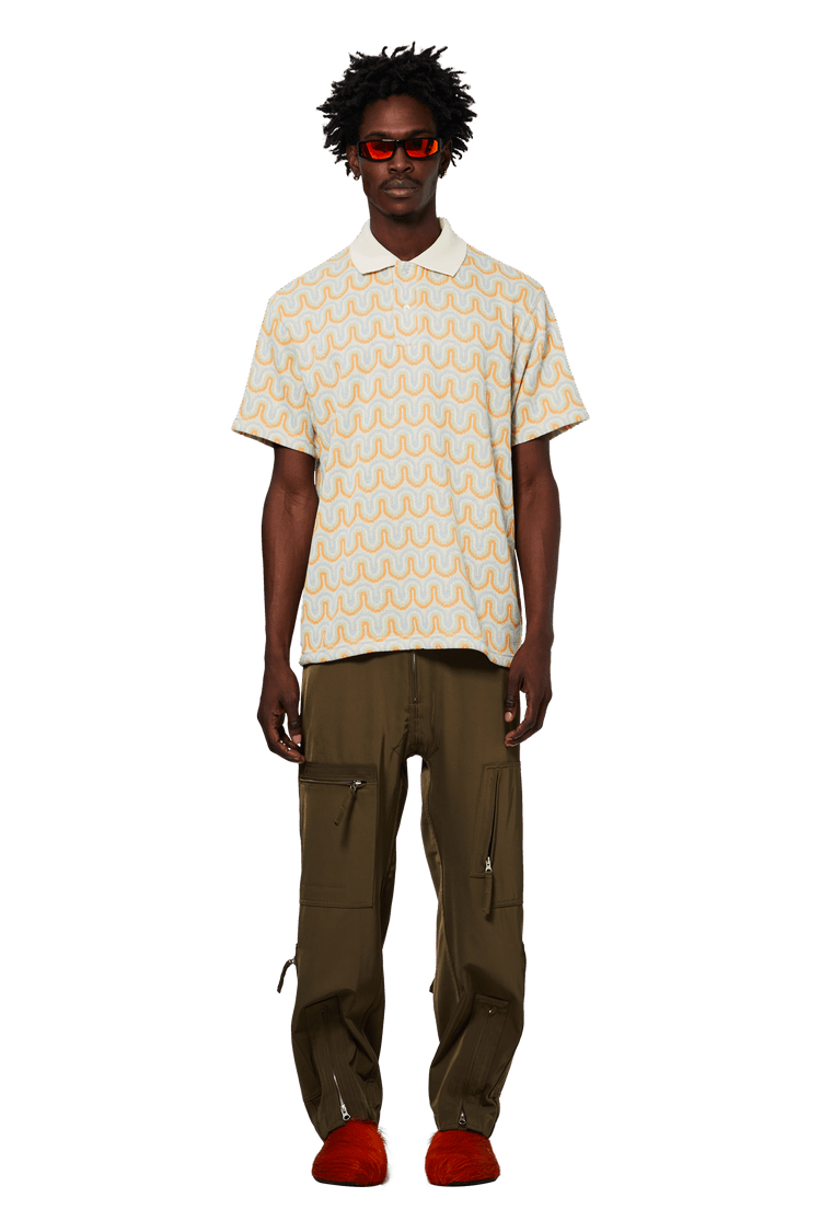 GOLF WANG Stripe Knit Polo 'Cream Combo'