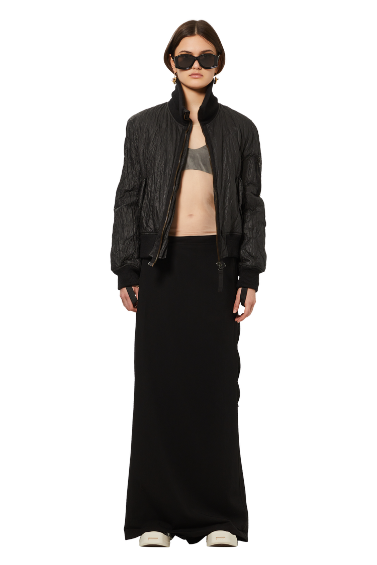 Model wearing Vintage Jean Paul Gaultier Italian Skirted Pant 'Black'