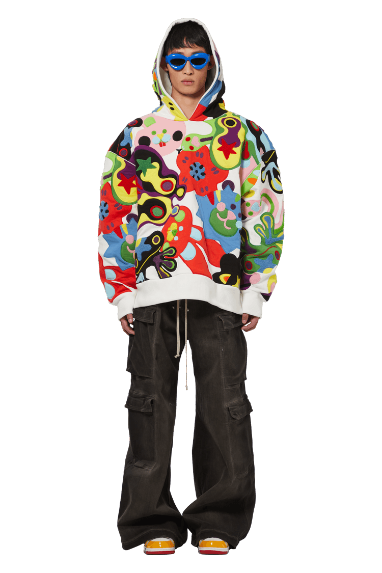 Model wearing Kenzo Oversized Hoodie 'Multicolor'